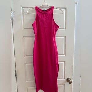 FORE Hot Pink Bodycon Midi Dress